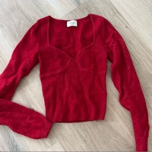 Aritzia Greer Sweater Red Long Sleeve Top